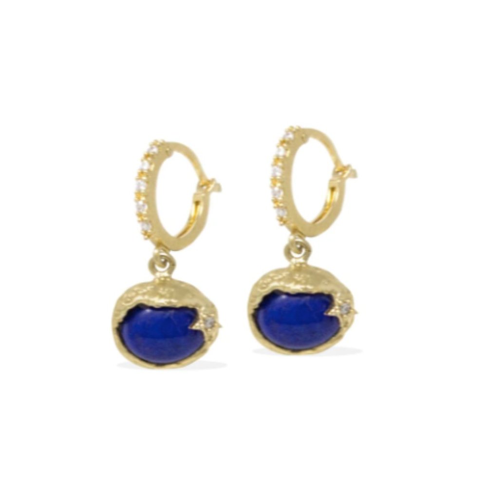 Gold-Plated Lapis Lazuli Earrings